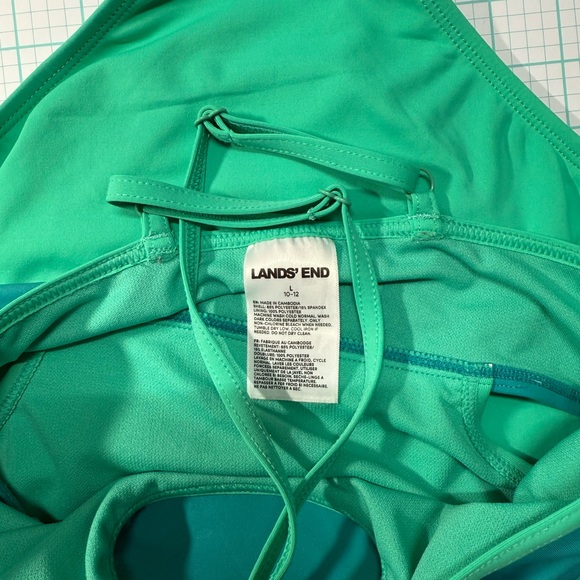 Lands' End Aqua and Turquoise Swimsuit - Picture 5 of 7